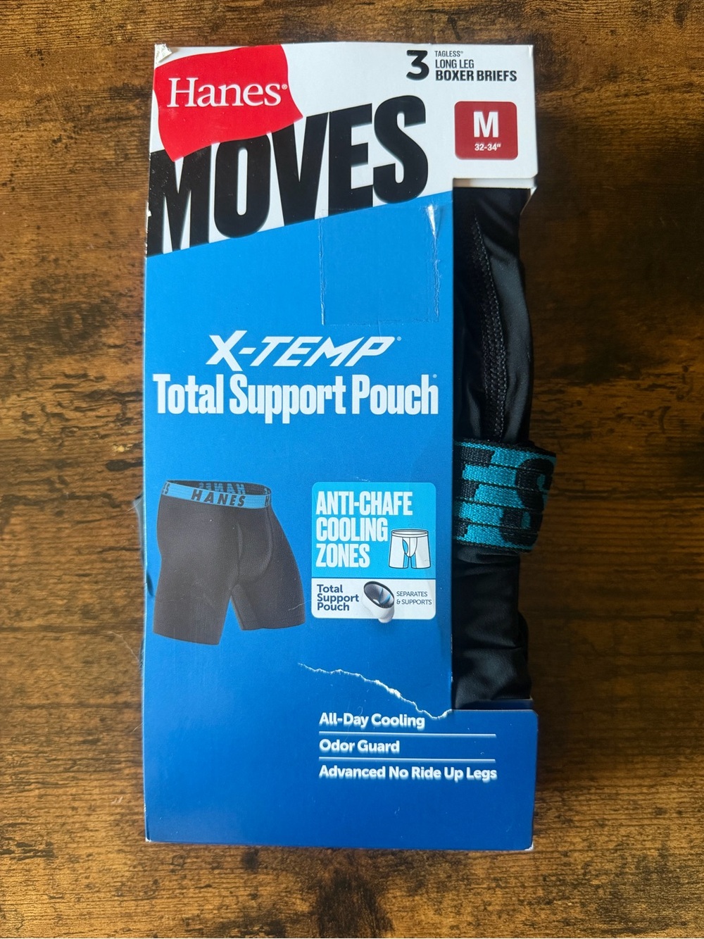Hanes Moves x temp total support pouch long boxerbriefs medium
